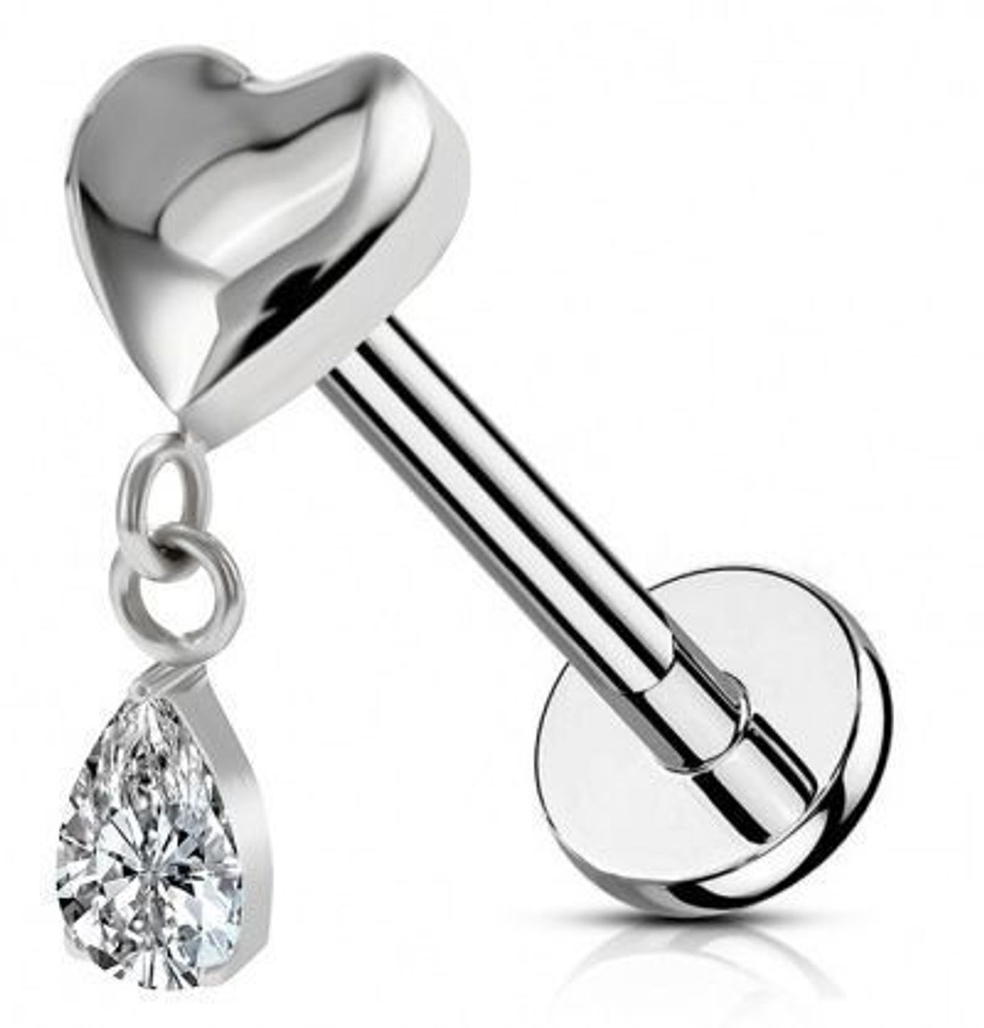 Tytanowy labret serce z wiszącą kryształową łezką DIA-PW4003 A1S – kolczyk do ucha.jpg